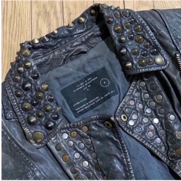 All saints leather jacket - Picture 3 of 12